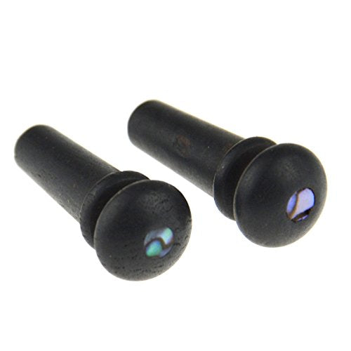 2PCS Ebony End Pins Black, Endpins for Acoustic Guitar Bridge Pins Pegs Guitar Parts Replacement