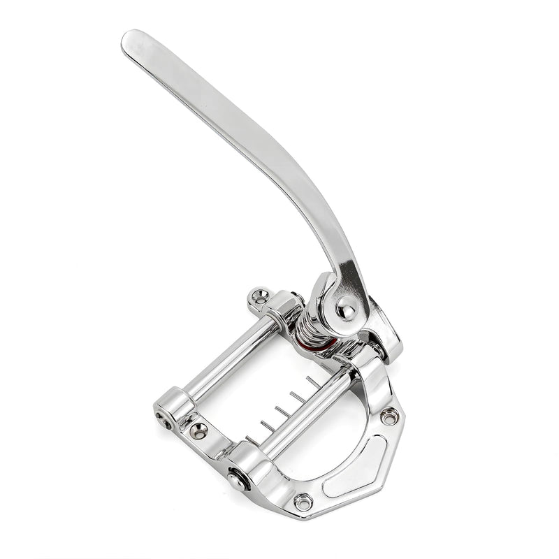 Swhmc Tremolo Bridge for Electric Guitar, Chrome Plated Vibrato Tailpiece with Roller Bar, Replacement for Telecaster SG LP Flat Top Body, Hardtail Bridge Upgrade