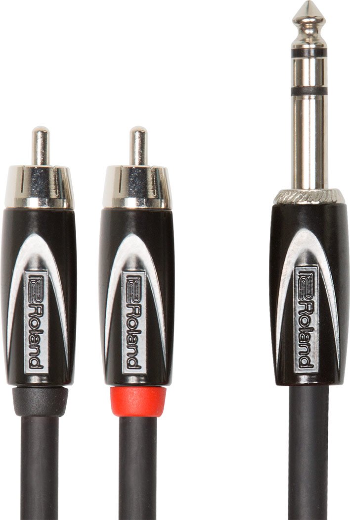 [AUSTRALIA] - Roland Black Series 1/4-Inch TRS Male to Dual RCA Insert/Splitter Cable - 5 Foot (RCC-5-TR2RV2) 5 ft./1.5m 
