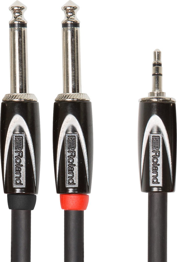 Roland Black Series 3.5mm TRS Male to Dual 1/4-Inch TS Male - 5 Foot (RCC-5-3528V2) 5 ft./1.5 m Single