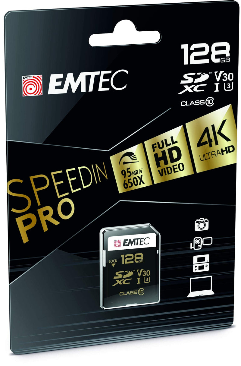 Emtec SPEEDIN Class 10 UHS-1 U3 V30 SD Memory Card (128GB) 128GB