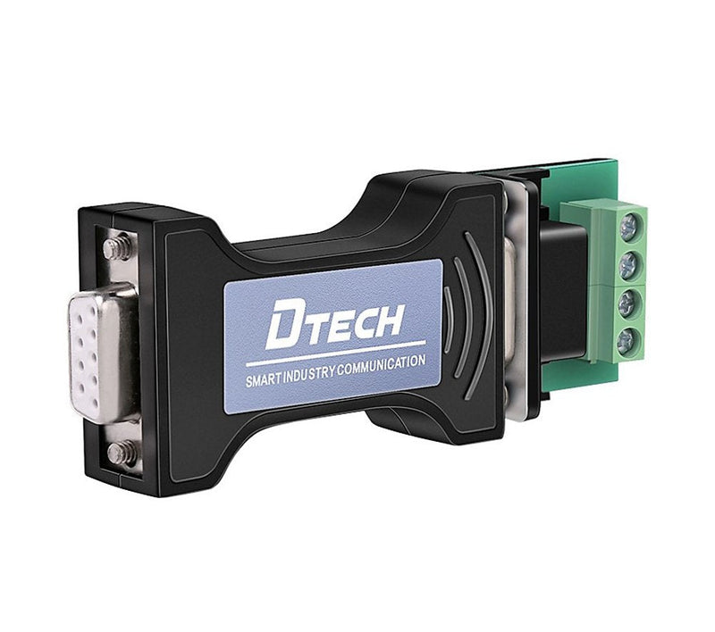DTECH RS232 to RS485 Serial Converter Adapter with 4 Position Terminal Block for Industrial Long Haul Communication Data Supports 600W Anti-Surge