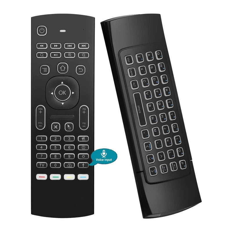 Air Mouse,MX3 Pro Backlit Mini Keyboard,Voice Remote Control,Mini Wireless Keyboard & IR Learning Air Mouse Remote,Best for Raspberry Pi 4 Android Smart Tv Box HTPC IPTV PC Pad Xbox MX3 Voice Backlit