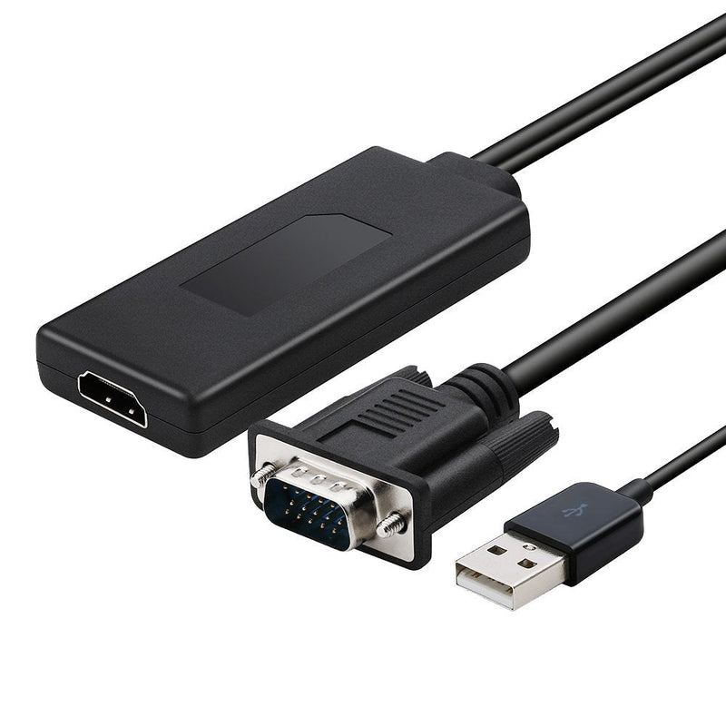 [AUSTRALIA] - Teswell 1080P Portable VGA to HDMI Adapter Video Converter with USB Audio and Power - Black 