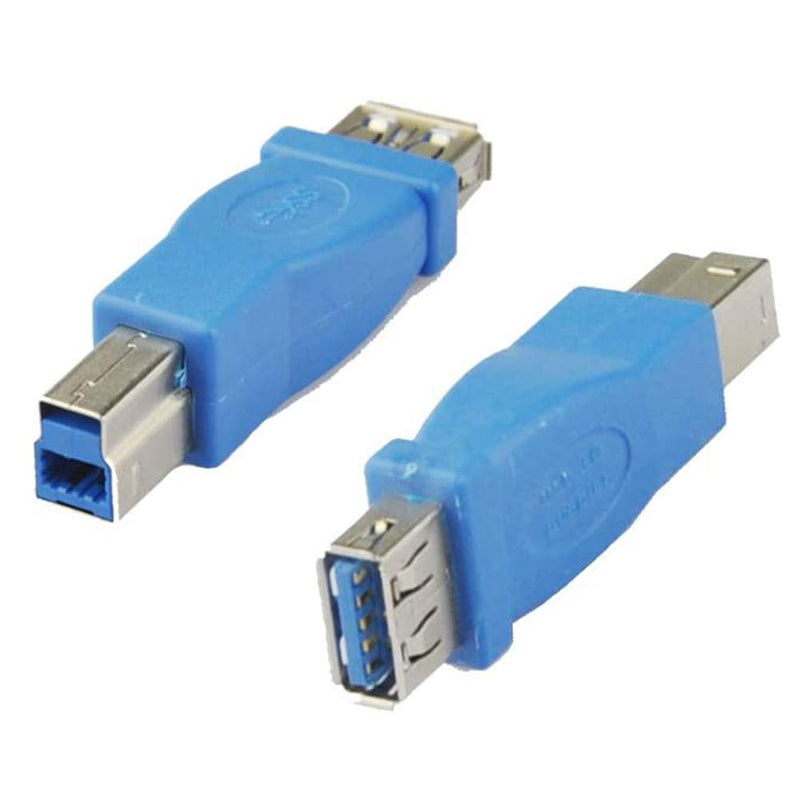 Seadream 2Pack USB 3.0 Type-A Female to B Male Extender Connection Adapter (2Pack usb 3.0 A/F to B/M)