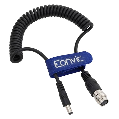 12 Pin Female Hirose to 12V DC Coiled Power Cable for GH4 B4 2/3" Fujinon Canon Nikon Camera Lens