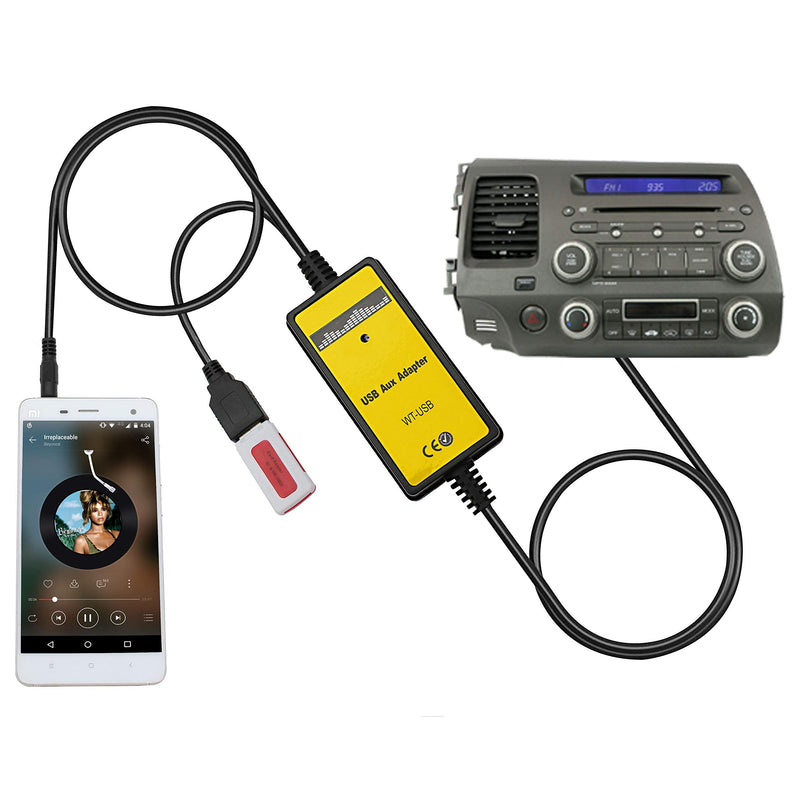 [AUSTRALIA] - AUX Cord, Car Audio USB AUX Input Adapter Stereo CD Changer Compatible with Honda Accord 2003-2011/City 2002-2011/CRV 2005-2011/Civic 2006-2011/Odyssey 2005-2011 USB+AUX Adapter 