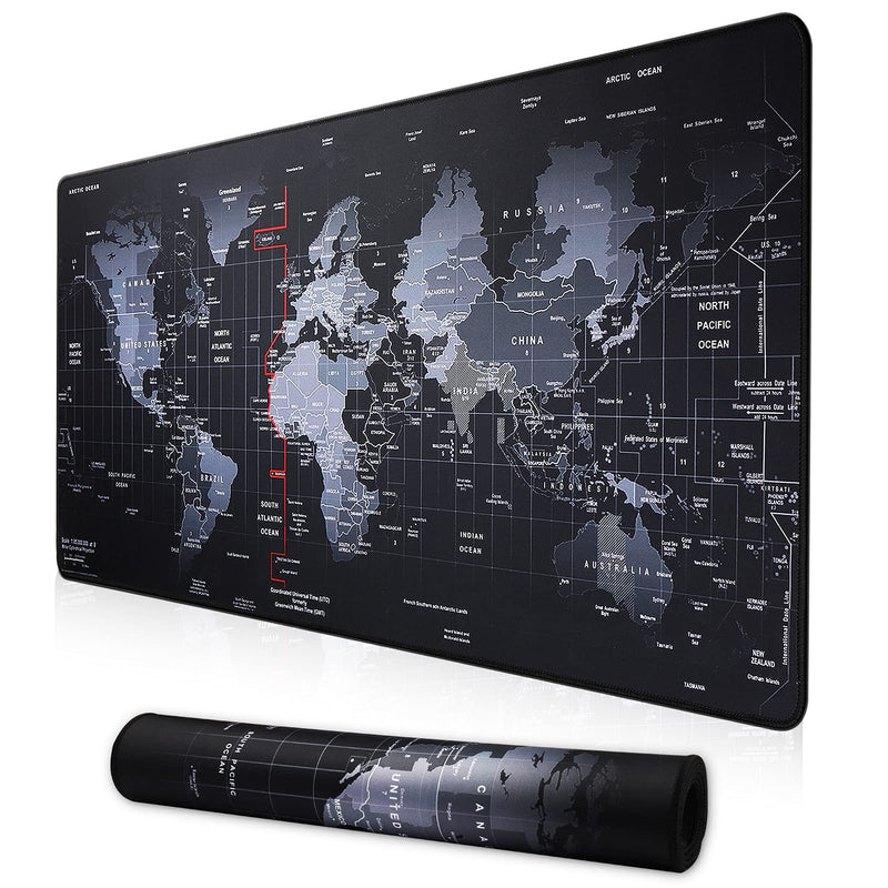 Cmhoo XXL Professional Large Mouse Pad & Computer Game Mouse Mat (35.4x15.7x0.1IN, Map) (90*40 Map) 35.4x15.7x0.1IN