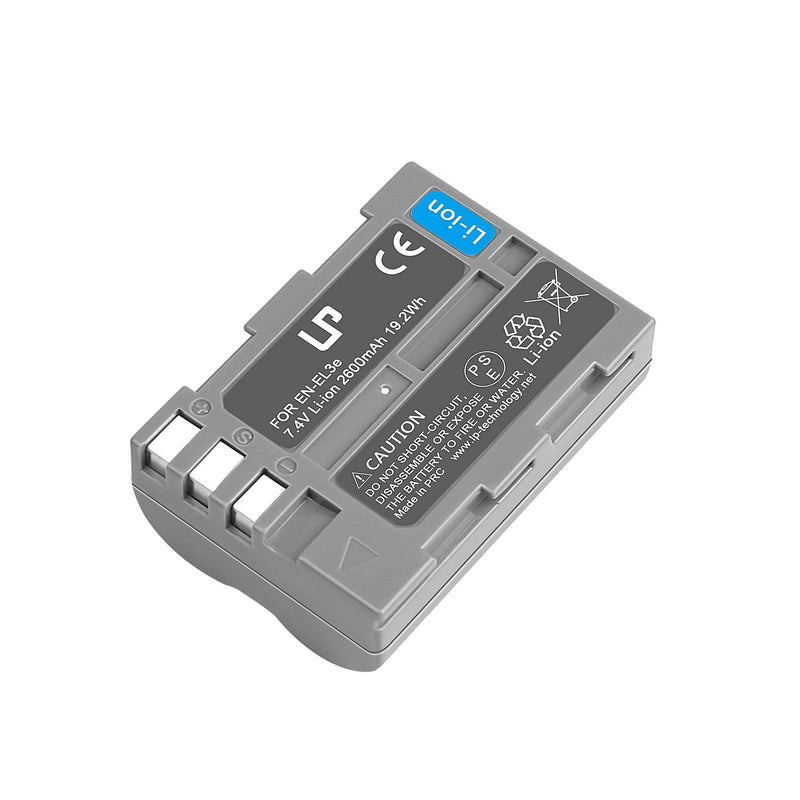 LP EN-EL3e, EL3, EL3a Battery, 2600 mAh Battery Compatible with Nikon D700, D300s, D300, D200, D100, D90, D80, D70S, D70, D50, MH-18, MH18a, MH-19, MB-D200, MB-D10