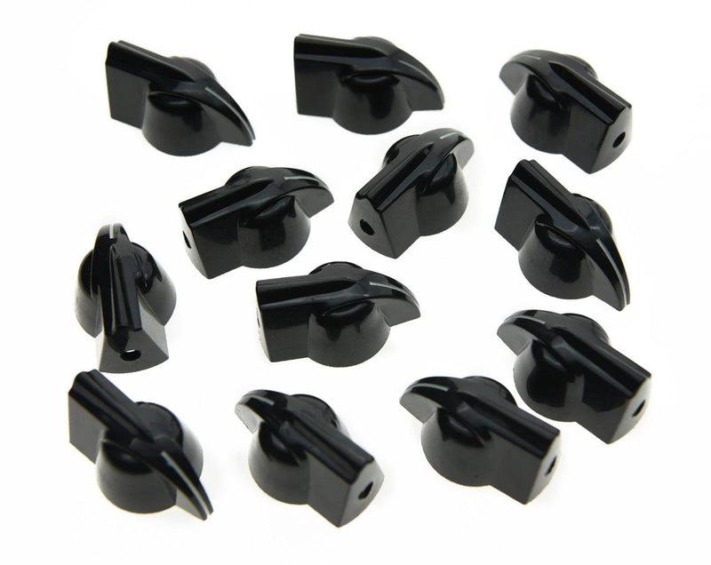 KAISH 12pcs Raised Vintage Guitar Amplifier Effect Pedal Knobs Chicken Head Knobs Black Vintage Raised Top