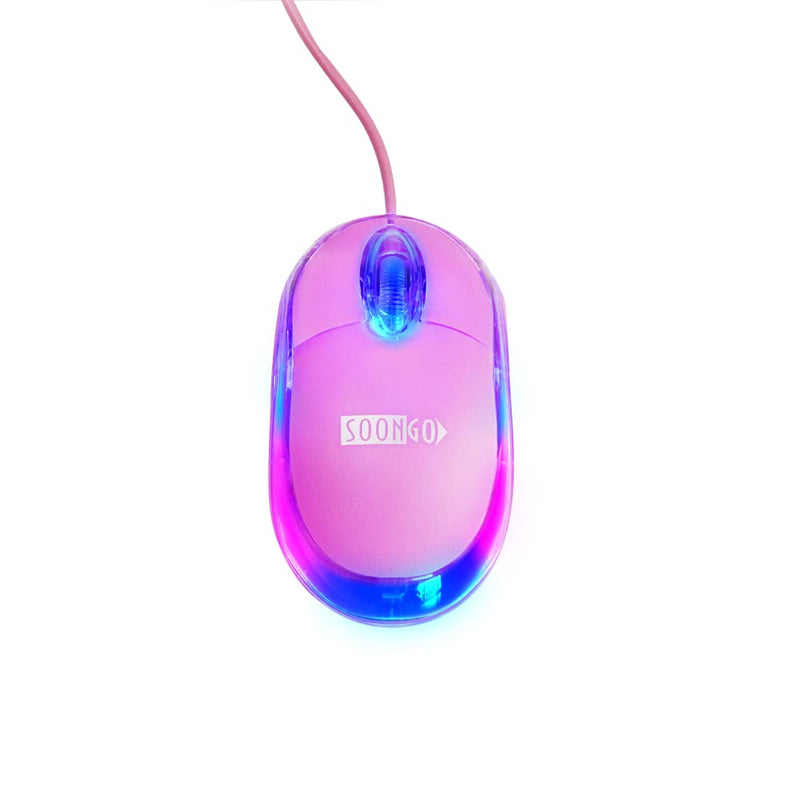 Pink Mini Mouse Computer Mouse Ergonomic Mouse with 1.5M Cable USB Mouse for Laptop PC Desktop mice Compatible with Windows Linux Mac fit for Office Business Home Kids and Lady by SOONGO Pink