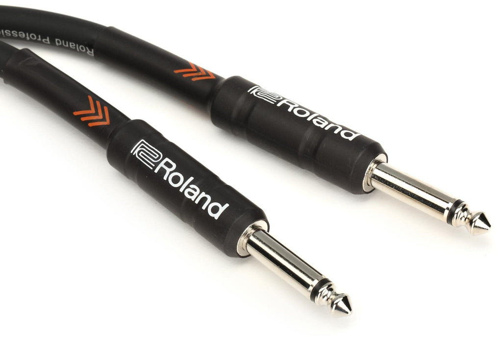 Roland Black Series Instrument Cable, Straight/Straight 1/4-Inch Jack, 10-Feet 10 ft Straight/Straight 1/4" Jack