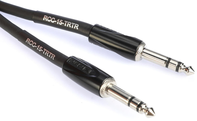 [AUSTRALIA] - Roland Black Series Interconnect Cable, 1/4-Inch TRS to 1/4-Inch TRS, 15-Feet 