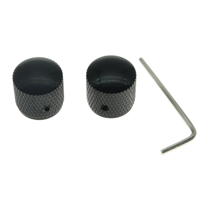 [AUSTRALIA] - KAISH 2X Import Style Black 20mm Bass Knobs with Set Screw P Bass Knob Dome Knobs for Precision P Bass 