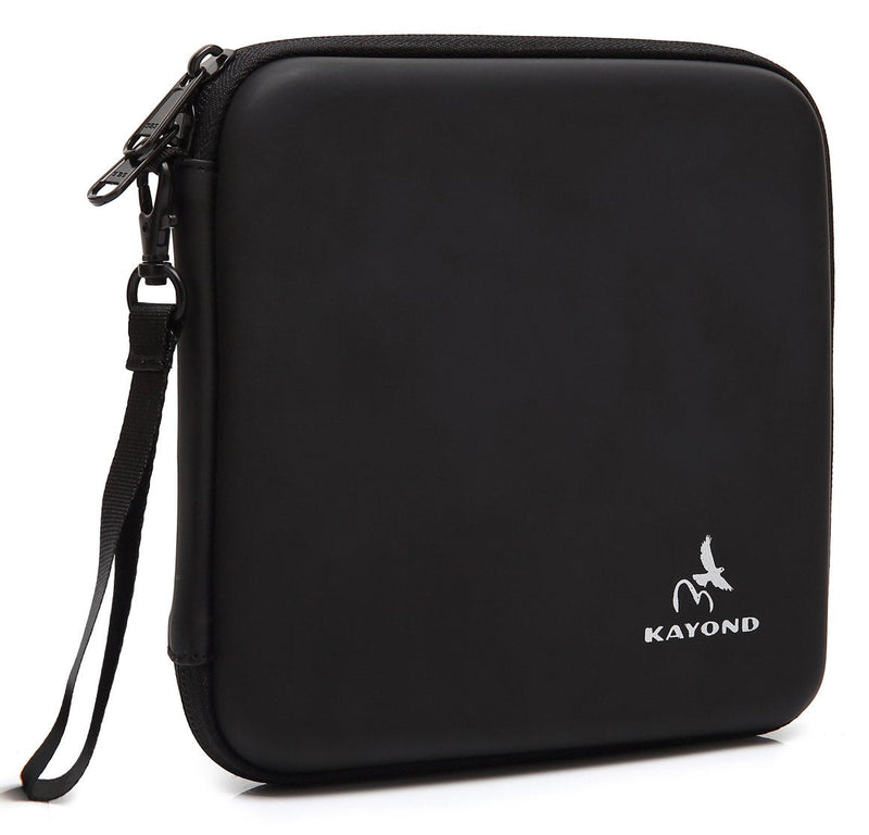 KAYOND® Portable Hard Carrying Travel Storage Case for External USB, DVD, CD, Blu-ray Rewriter / Writer and Optical Drives (Black) Black