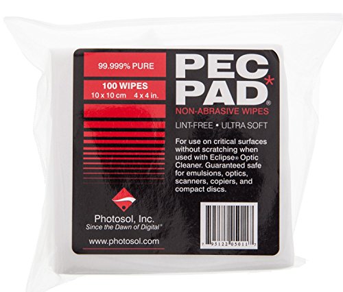PEC-PAD Lint Free Wipes 4”x4” Non-Abrasive Ultra Soft Cloth for Cleaning Sensitive Surfaces like Camera, Lens, Filters, Film, Scanners, Telescopes, Microscopes, Binoculars. (100 Sheets Per/Pkg) 5-Pack 1 Count (Pack of 500)