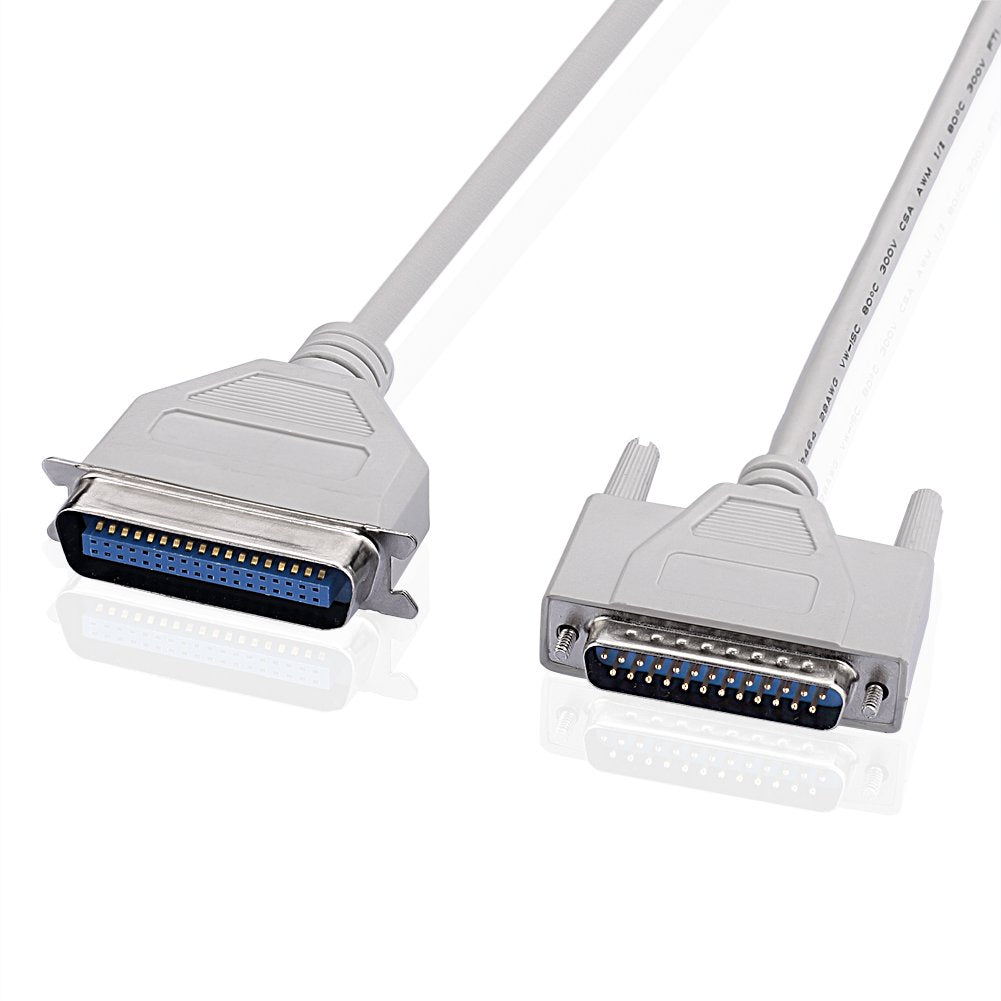 DB25 Male to Centronics 36 Female Parallel Printer Cable IEEE1284 LPT Parallel Printer (9ft 2.7m)