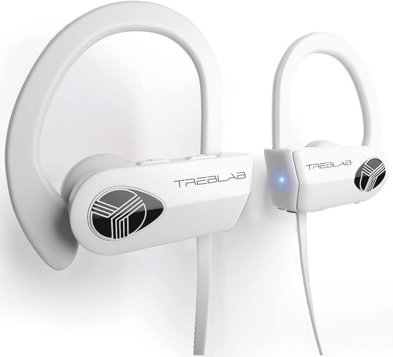 TREBLAB XR500 Bluetooth Running Headphones, IPX7 Waterproof | Noise Cancelling, Secure-Fit, Wireless Sport Earbuds with Mic