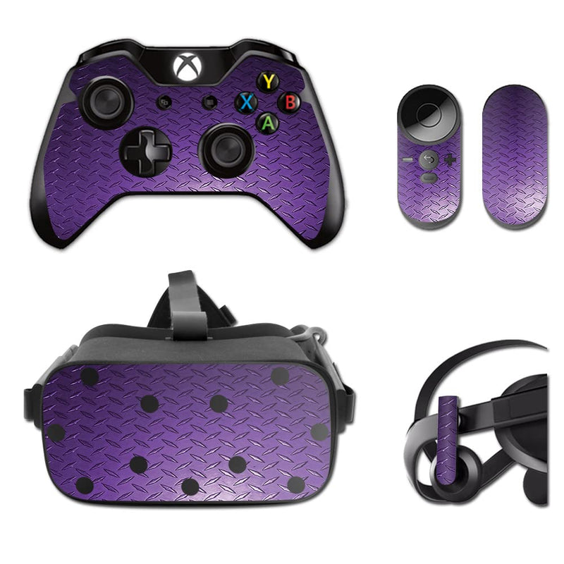 MightySkins Skin Compatible with Oculus Rift CV1 wrap Cover Sticker Skins Purple Diamond Plate