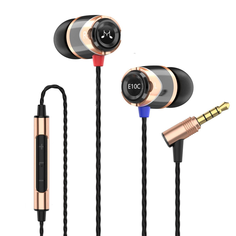 SoundMAGIC E10C Wired Earbuds with Microphone HiFi Stereo Earphones Noise Isolating in Ear Headphones Powerful Bass Tangle Free Cord Black Gold | Deep noise isolation, Punchy bass, Clear treble, Crystal-clear call, Rugged metal shell, Tangle-free cord,...