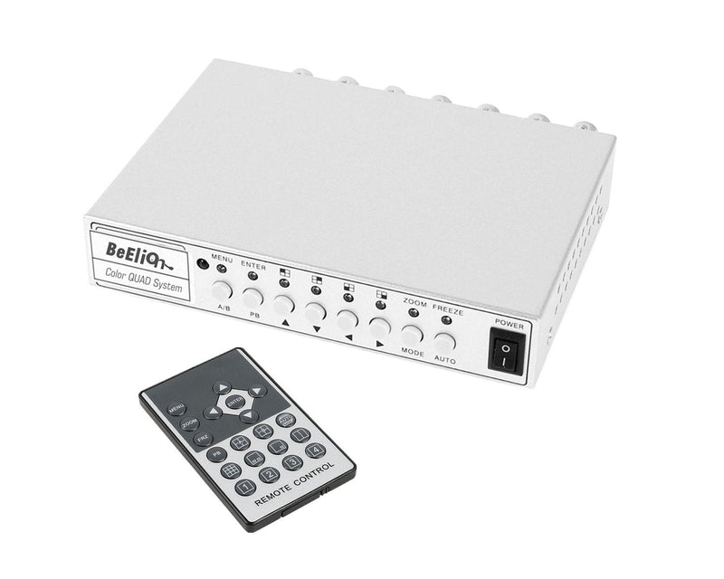 4CH Color Video Quad Splitter, CCTV DVR Camera Video Splitter Processor Switch System