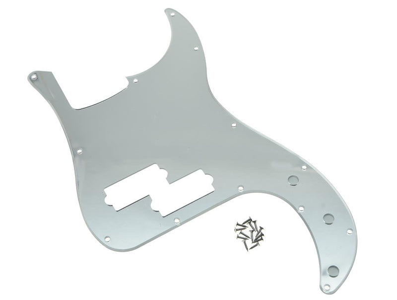 KAISH 13 Hole P Bass Style Pickguard PB Scratch Plate Bass Pickguard for USA/Mexico Precision P Bass Silver Mirror Silver Mirror 1 Ply