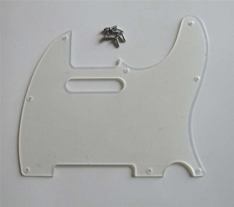 [AUSTRALIA] - KAISH Clear 8 Hole Tele Style Pickguard TL Guitar Pick Guard Scratch Plate for Tele/Telecaster Transparent Without Neck Pickup Mounting Holes Clear/Transparent 1 Ply 