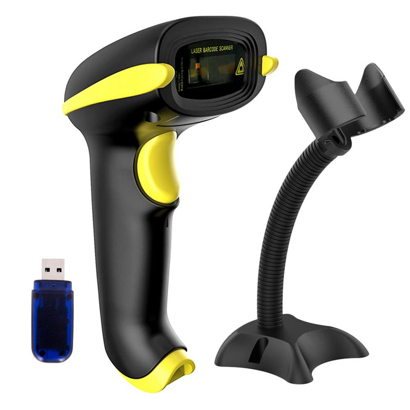 [AUSTRALIA] - NADAMOO Wireless Barcode Scanner Compatible with Bluetooth, USB 1D Bar Code Reader for Inventory Management, Work with Windows/Mac OS/Linux Computer, Made for iPhone, iPad, and Android 