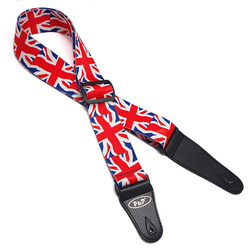 [AUSTRALIA] - Art Attack Soft Cotton London United Kingdom UK British Great Britain Flag Union Jack Music Electric Acoustic Ukulele Bass Guitar Strap 