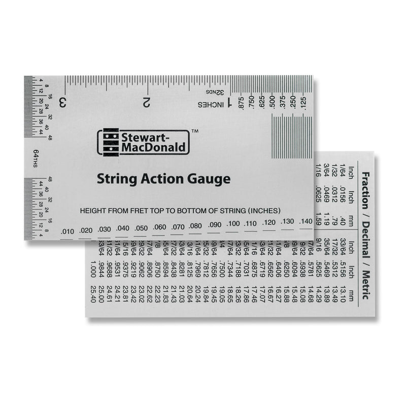 [AUSTRALIA] - StewMac String Action Gauge And Ruler, Inches, Stainless Steel - Designed by StewMac, The Original measuring tool for acoustic and electric guitar, and bass setup 