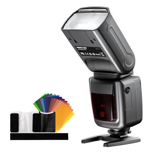 PHOTOOLEX Camera Flash for Canon Nikon Sony Panasonic Olympus Fujifilm Pentax Sigma Minolta Leica and Other SLR Digital and Digital Cameras with Single Contact Hot Shoe no flash trigger