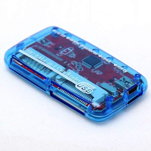 [3 Pack] eTECH Collection USB 2.0 All-in-1 Memory Card Reader/Writer - support SD/SDHC (NOT Support SDXC) / Compact Flash/xD / Memory Stick/Memory Stick Pro Duo/xD Picture Card - Blue All-in-1 (Blue)