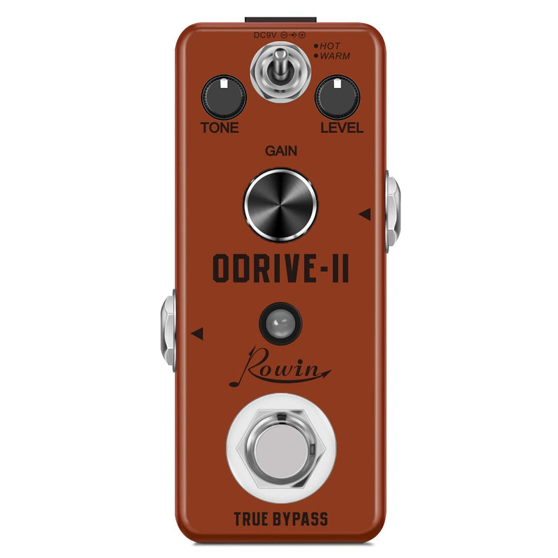 Rowin Blues Overdrive Pedal for Guitar True Bypass with Warm and Hot Modes