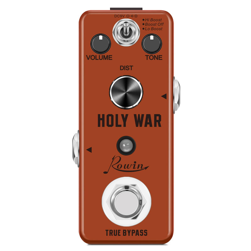 Rowin Analog Heavy Metal Distortion Pedal for Guitar True Bypass Red