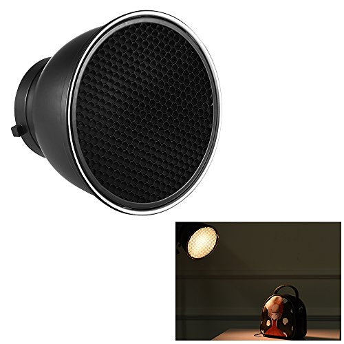 Andoer 7" Standard Reflector Diffuser Lamp Shade Dish with 60° Honeycomb Grid for Bowens Mount Studio Strobe Flash Light Speedlite (Without Soft Cloth)