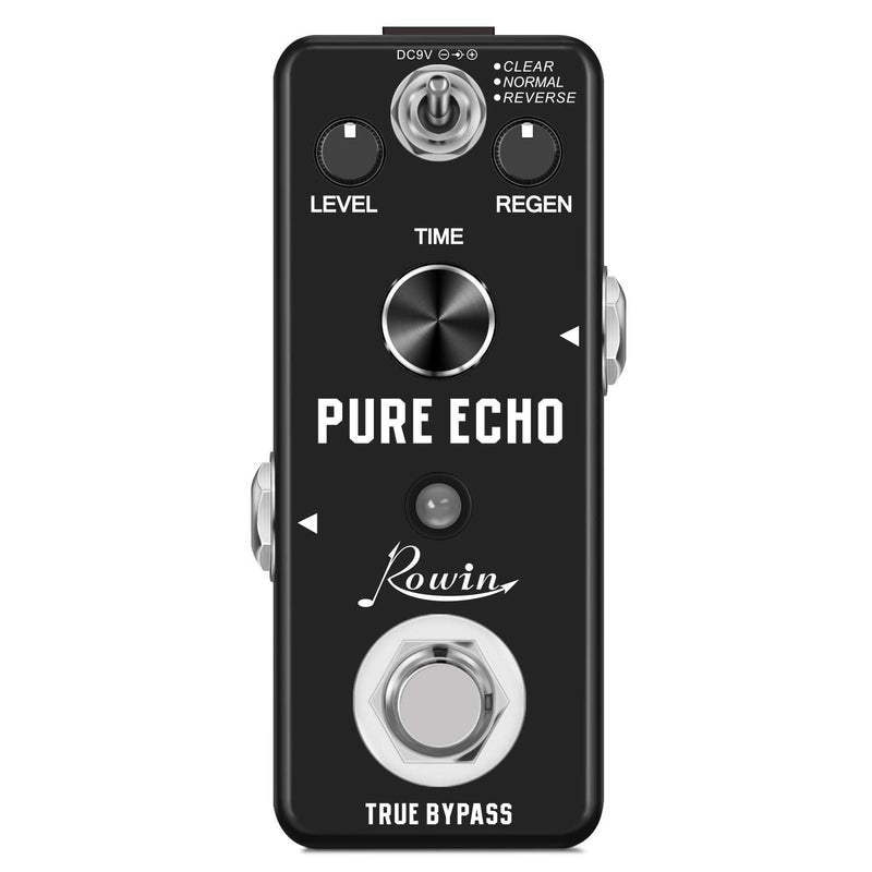 Rowin Digital Delay Guitar Effect Pedal Pure Echo with Clear Normal Reverse Function