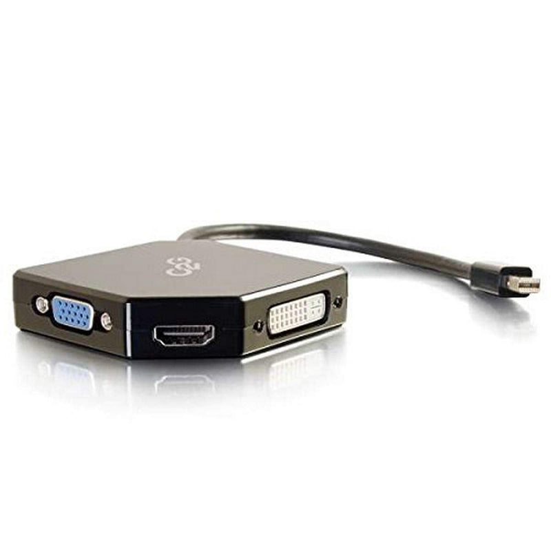 C2G Legrand Mini DisplayPort Adapter, DisplayPort to HDMI/VGA/DVI Adapter, 4K Displayport Adapter, Male to Female Adapter Converter, Black Digital Display Adapter, 1 Count, C2G 54341