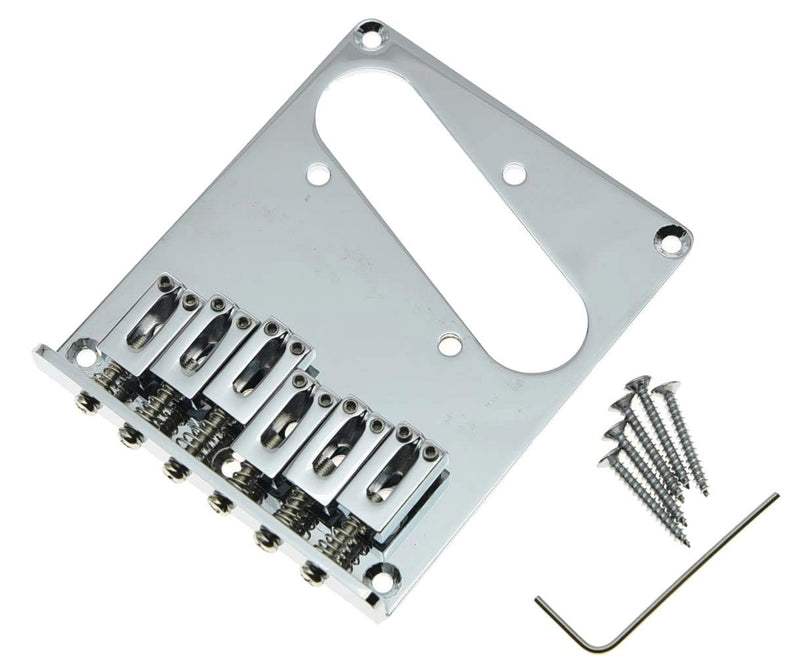 [AUSTRALIA] - KAISH Chrome Tele Single Coil Bridge Guitar Bridge for Telecaster/Tele Guitar Single Bridge Chrome2/Roller Saddles 