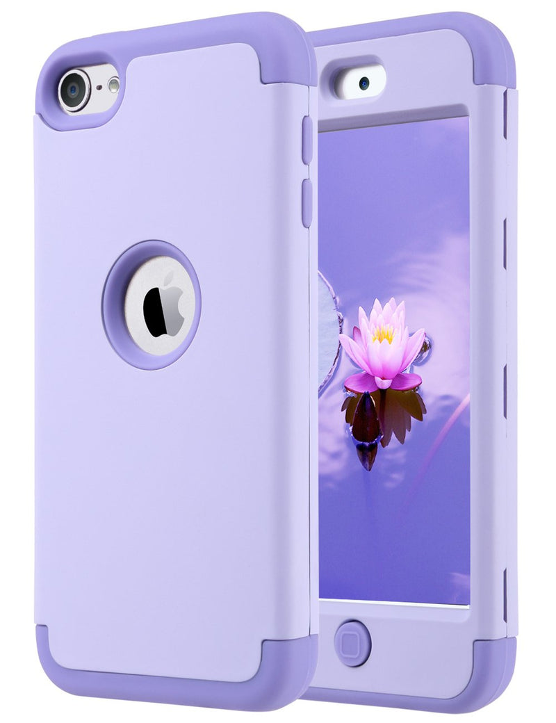 ULAK Compatible with iPod Touch 7 Case, iPod Touch 6 Case, iPod Touch 5 Case, Heavy Duty High Impact Knox Armor Case Cover for iPod Touch 5th/6th/7th Generation, Purple