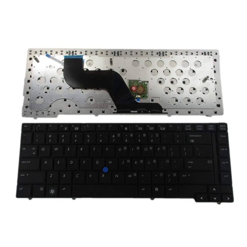 SUNMALL New Keyboard Replacement with Pointer Compatible with HP EliteBook 8440p 8440w Series Black US Laptop Compatible with Part Number 594052-001 598042-001 …