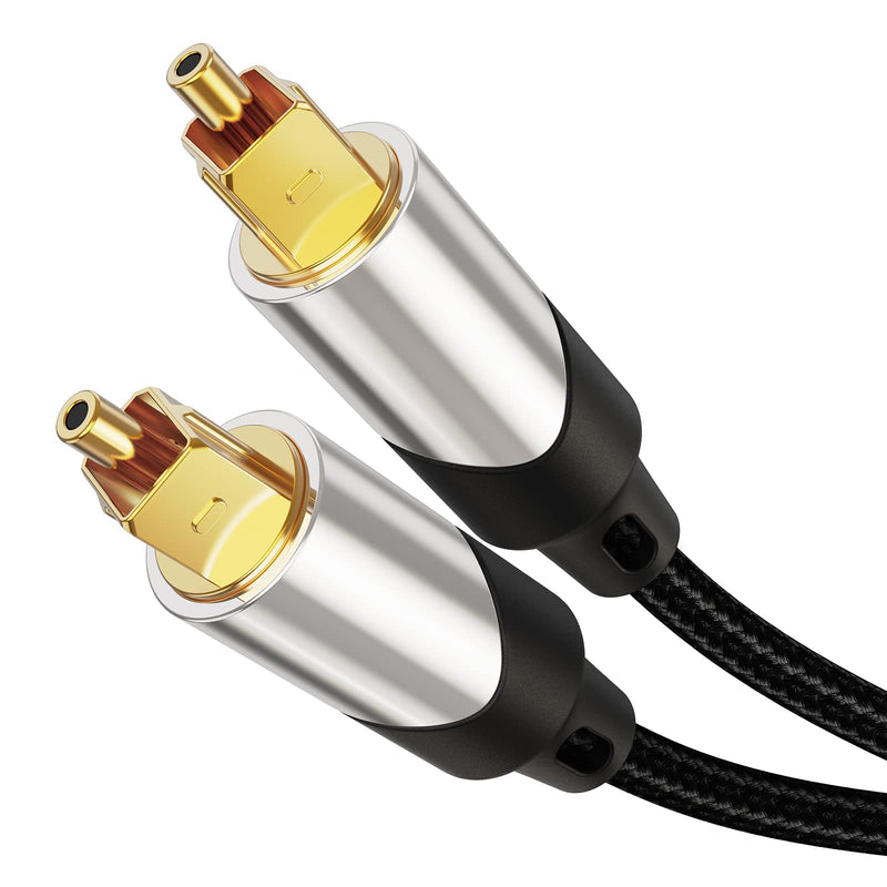 CableCreation Digital Optical Audio Cable 6FT, Toslink Cable with Nylon Braided Fiber Optic Cord for Home Theater, Sound Bar, TV, PS4, Playstation, Xbox, VD/CD & More 6Feet Black & Silver