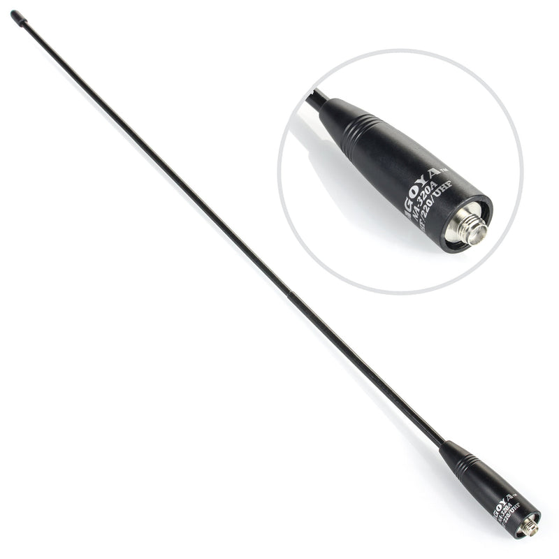 Authentic Genuine Nagoya NA-320A Triband HT Antenna 2M-1.25M-70CM (144-220-440Mhz) Antenna SMA-Female for BTECH and BaoFeng Radios Handheld Antenna NA-320A 17.7" VHF/220/UHF