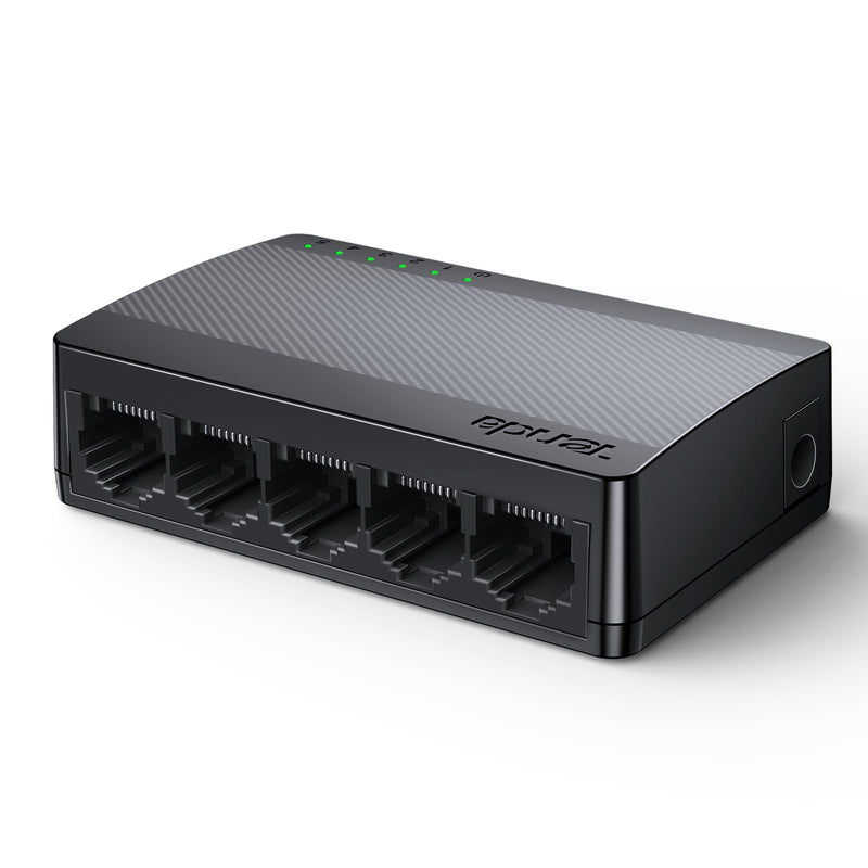 Tenda 5 Port Gigabit Ethernet Switch, Desktop Ethernet Splitter, Unmanaged Network Switch Hub for Office/Home, Plug & Play, Wall-Mount, Fanless Quiet, Plastic Case, SG105 Black