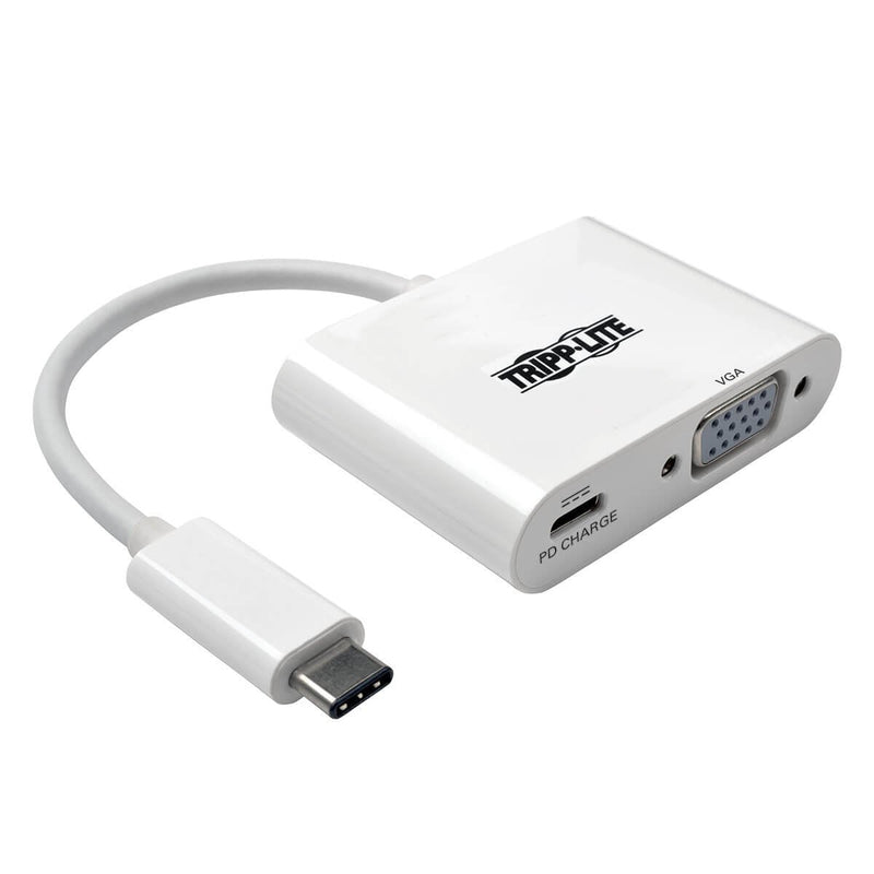 Tripp Lite USB C to VGA Video Adapter Converter 1080p w/ USB-C PD Charging Port, USB Type C, Thunderbolt 3 Compatible, USB Type-C 6in (U444-06N-V-C) VGA + Charging Port