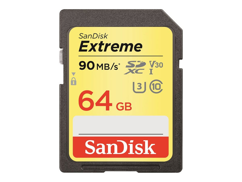 Sandisk Extreme - Flash Memory Card - 64 GB - SDXC UHS-I - Black, Red, White, Yellow