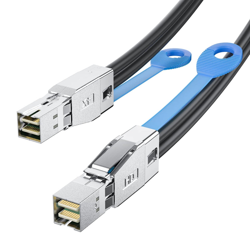 12G Mini SAS HD SFF-8644 to SFF-8644 SAS3.0 Cable for Hard Disk Server, SAN, Raid Card, 100-Ohm, 2-m(6.6ft) 2m 1