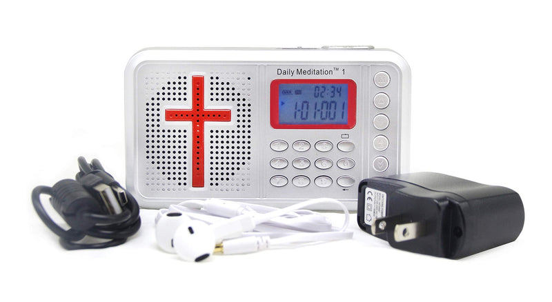 [AUSTRALIA] - Daily Meditation 1 NKJV Audio Bible Player (Voice Only) -New King James Version Electronic Bible (with Rechargeable Battery, Charger, Ear Buds and Built-in Speaker) 