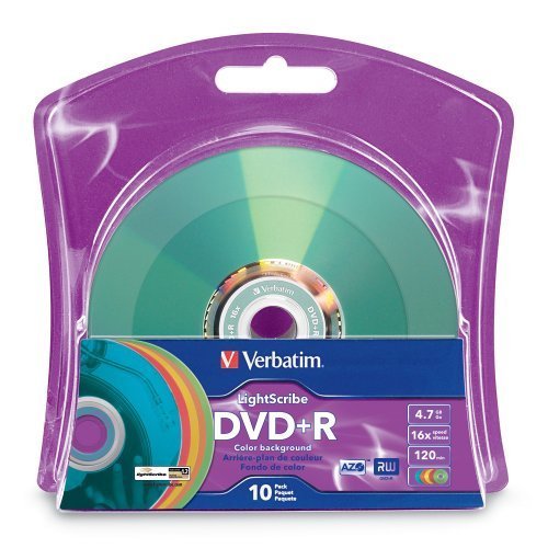 [AUSTRALIA] - Verbatim 16x DVD+R LightScribe Assorted Color Blank Media, 4.7GB/120min - 10 Pack (96941) 