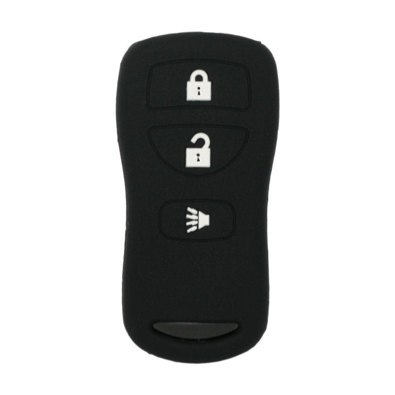 Silicone Cover Protector Case Holder Skin Jacket Compatible with NISSAN 3 Button Remote Key Fob CV2507 Black