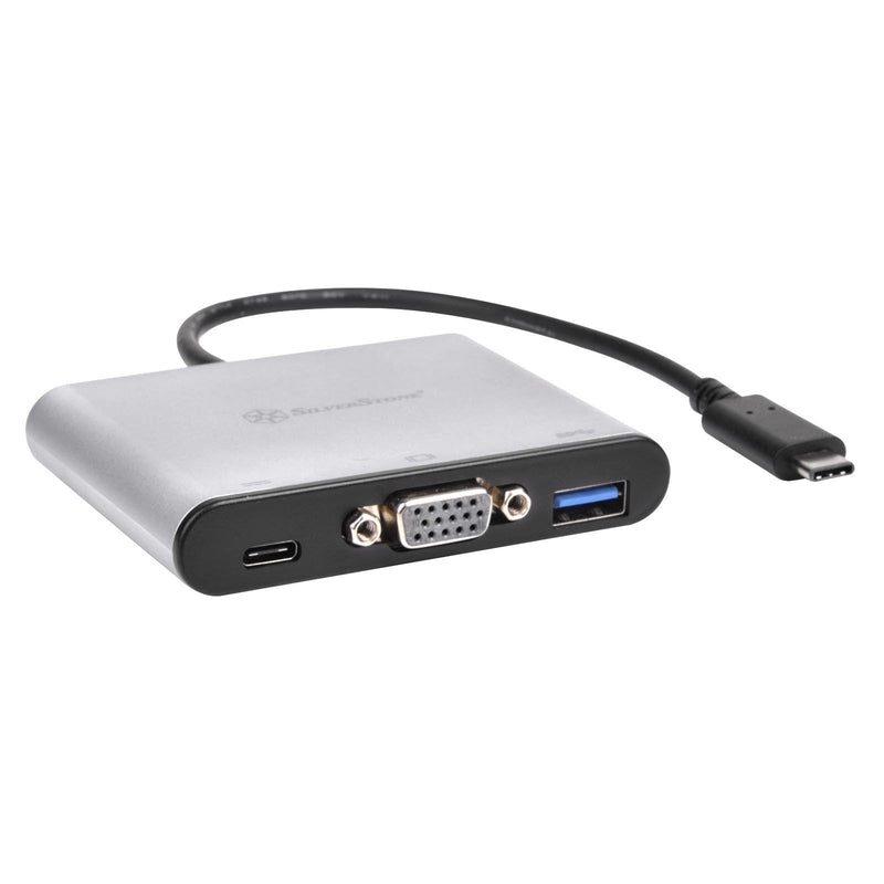 SilverStone Technology USB 3.1 Type-C to USB Type-A, Type-C X 1(Charging Port) and VGA Connector Adapter (EP06C)